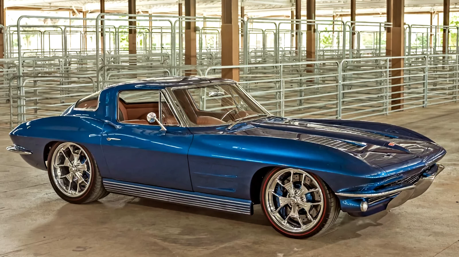 Click to Enlarge-Esc to Close Corvette Generations/C2/C2 1963 Blue Kindig-Corvette.webp